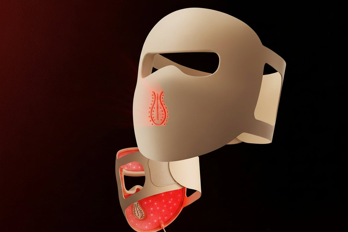 Hello Face M300 LED Mask – Flexible 4D Contouring Silicone Photon Therapy Mask for Comfortable, Light-Blocking At-Home Facial Skin Care