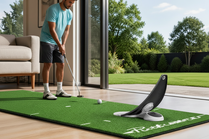 Portable Golf Putter Alignment Tool – Foldable Indoor and Outdoor Practice Holder with Triple Aim Points for Stable, Accurate Putting Training