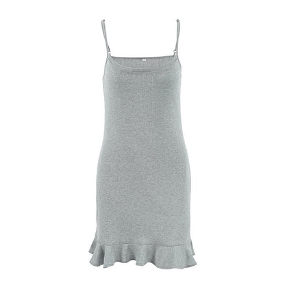 Cotton Spaghetti Strap Nightgown – Sexy Backless Mini Sleep Dress for Women with Sleeveless Comfort, Lightweight Nightwear and Relaxed Home Lounging