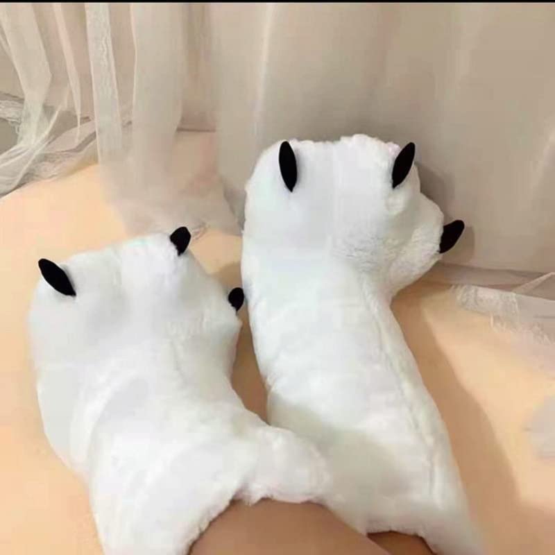 Women's Bear Paw Winter Boots - Plush High Top House Slippers for Cozy Indoor Warmth