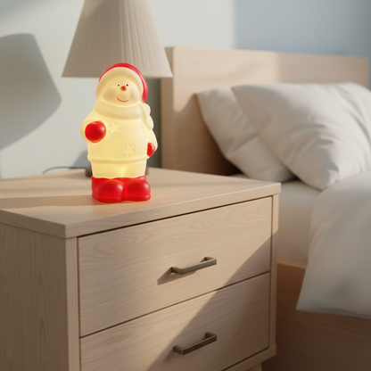LED Santa & Snowman Christmas Night Light – Cute Children’s Bedside Lamp for Holiday Decor, Festive Bedroom Ambience & Xmas Gifts