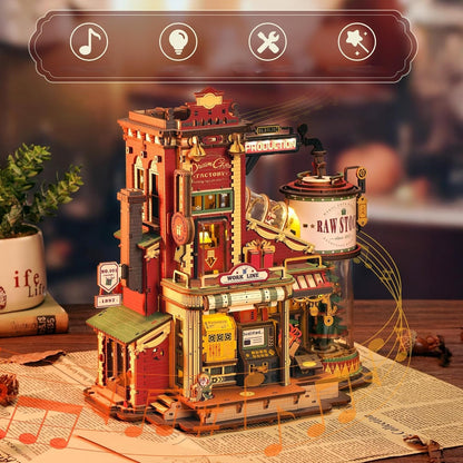 Christmas Dream Gift Factory Puzzle Music Box – 3D Wooden Puzzle Kit, Perfect Holiday Gift for Kids, Adults & Collectors