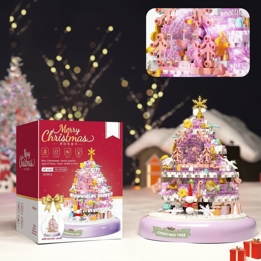 Christmas Diamond Blocks Toy Set – DIY Building Blocks Christmas Tree Store for Kids, Holiday Gift & Creative Learning Play