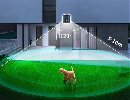 Foldable Solar Wall Light – 120° Adjustable Head with Remote, Infrared Sensor, Three Modes and IP65 Waterproof Outdoor Security Lighting