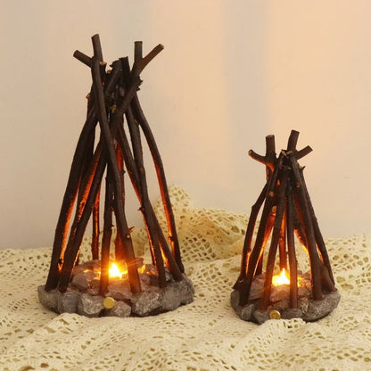 Handmade Stone Branch Night Light – Retro Ecological LED Ambient Lamp for Desktops, Bars and Counters with Artistic Natural Home Decor