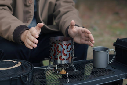 Outdoor Mini Camping Heater Hood – Stainless Steel Multifunctional Burner Cover for Warmth and Efficient Cooking