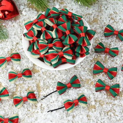 Satin Christmas Ribbon Bow Set – Handmade DIY Gift Wrapping Bows for Crafts, Hair Accessories, Xmas Parties & New Year Decorations