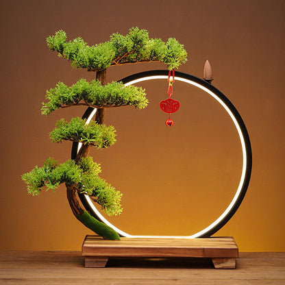 Chinese Zen LED Incense Ornament – Warm Light Ring Lamp with Backflow Display for Relaxing Atmosphere & Unique Home Decor