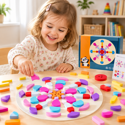 Wooden Creative Puzzle Blocks – Educational Building Toy for Kids with Hands-On Problem Solving, Imaginative Construction and Fine Motor Skill Play