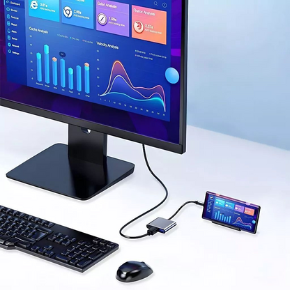USB-C Hub Docking Station – 4-in-1 High-Definition Type-C Adapter for iPad, Phones, Computers and Game Consoles with Versatile Connectivity
