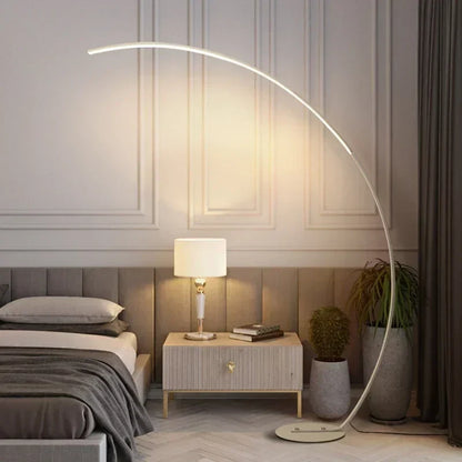 Nordic Half Moon Floor Lamp – Dimmable LED Arc Light for Living Room, Bedroom and Modern Home Interior Decor