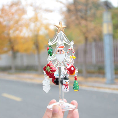 Handmade Murano Glass Christmas Tree Figurine – 15cm Ornament for Home Décor, Collectibles & Elegant Holiday Gift Giving