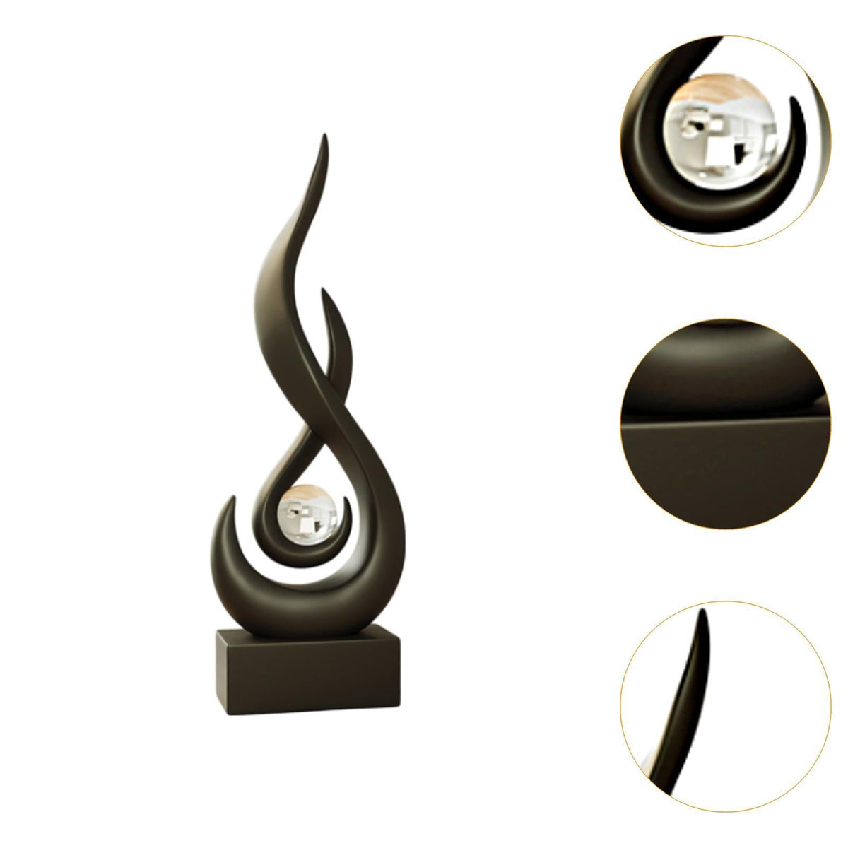 Modern Abstract Fire Resin Statue - Artistic Desk Ornament for Stylish Home Interiors, Study, or Office Decorative Placement