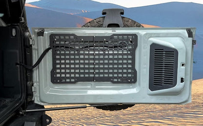 Off-Road Tailgate Storage Molle Panel – Steel Cargo Organizer Shelf for Ford Bronco Adventure and Utility Upgrades