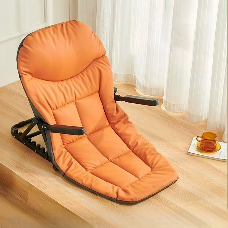 Foldable Tatami Recliner Chair – Adjustable Backrest, Armrests, Portable Floor Seat with Free Pillow for Dorm, Bedroom & Outdoor Relaxation