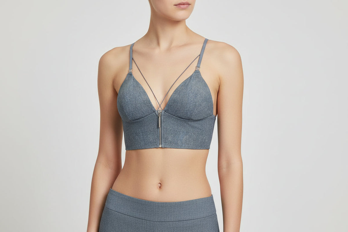 French Triangle Cup Seamless Bra – Beautiful Back Design with Thin Straps, Front Closure, and Smooth Everyday Comfort