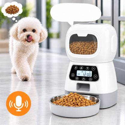 Automatic Robot Pet Feeder – 3.5L Smart Food Dispenser for Cats and Dogs with Convenient Scheduled Feeding and Large-Capacity Meal Storage