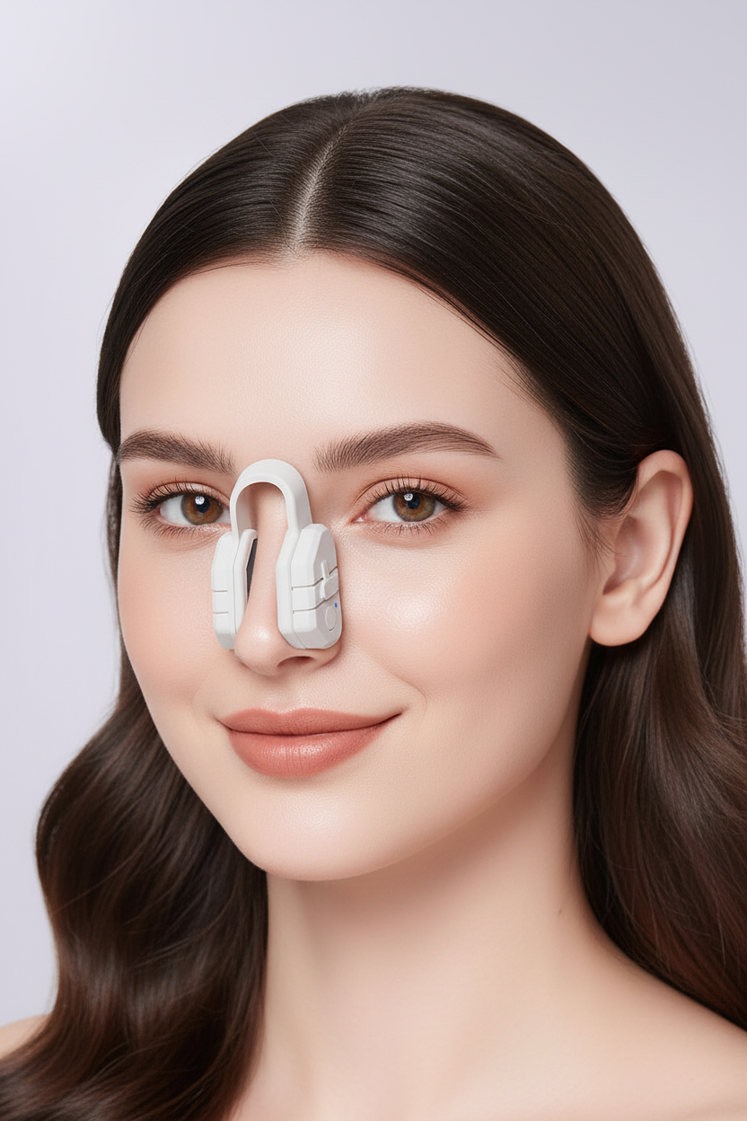 EMS Nose Shaper Clip – Microcurrent Pulse and Vibration Beauty Tool for Gentle Nose Massage, Contouring Routine and Convenient At-Home Facial Care