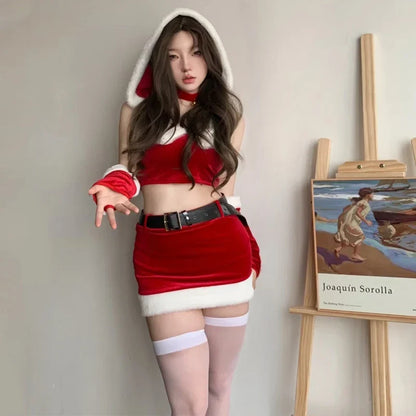 Hot Christmas Cosplay Costume – Seductive Santa Outfit for Women, Holiday Party Clubwear, Photography, and Festive Performance Wear