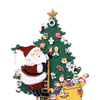 Christmas Tree Advent Calendar – 24-Day Hanging Ornament Countdown Decoration, Desktop Holiday Display for Home Christmas Party Festive Atmosphere