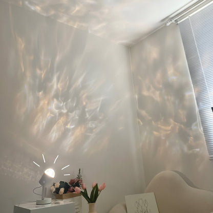 Water Ripple Wall Lamp – Rotating Sunset Ambient Night Light with Moving Shadow Effect for Bedrooms, Streaming Backgrounds and Mood Decor