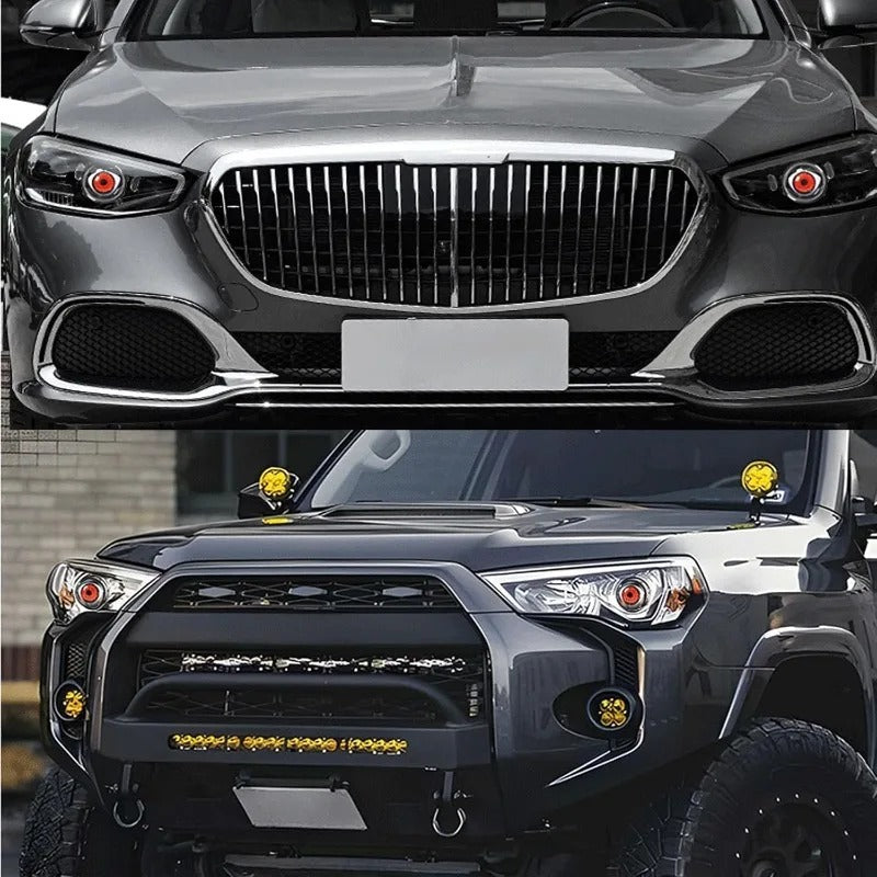 Devil’s Eyes LED Car Lights – 6-Mode Dynamic Demon Eye Lens, USB-Powered 12V Automotive Bulbs with Adjustable Patterns for Custom Car Lighting