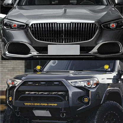 Devil’s Eyes LED Car Lights – 6-Mode Dynamic Demon Eye Lens, USB-Powered 12V Automotive Bulbs with Adjustable Patterns for Custom Car Lighting