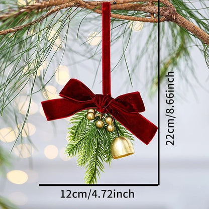 Christmas Bell Wreath Pendant – 11×20cm New Year Tree Hanging Decoration for Festive Atmosphere, Parties & Holiday Home Decor