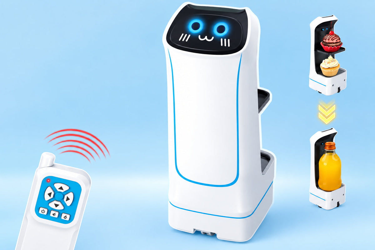 Remote-Controlled Food Delivery Robot Toy – Electric Transport Car for Carrying Small Items, Interactive Games and Funny Birthday Surprise Gifts