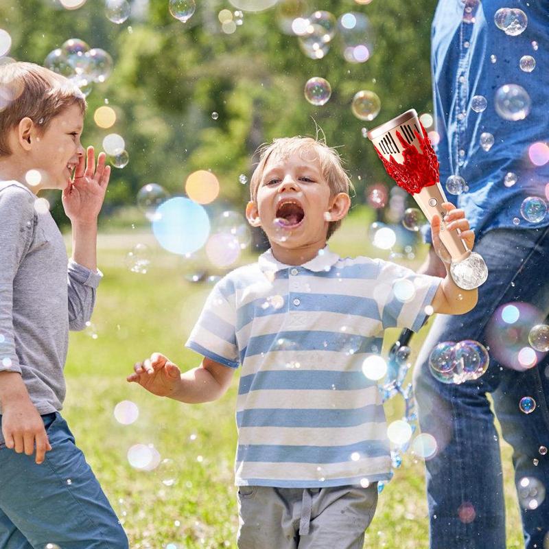 LED Bubble Gun Machine - Automatic Soap Bubble Blaster Toy for Outdoor Play, Birthday Parties and Summer Fun Activities