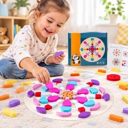 Wooden Creative Puzzle Blocks – Educational Building Toy for Kids with Hands-On Problem Solving, Imaginative Construction and Fine Motor Skill Play