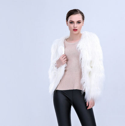 Women’s Faux Fur LED Cosplay Coat – Light-Up Multicolor Valentine Hoodie Vest, Warm Party Jacket for Festivals, Dance Events & Night Shows