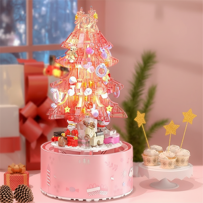 LED Crystal Christmas Tree Building Set – Rotating Musical DIY Model Kit, Sparkling Holiday Decoration & Perfect Christmas Gift for Family