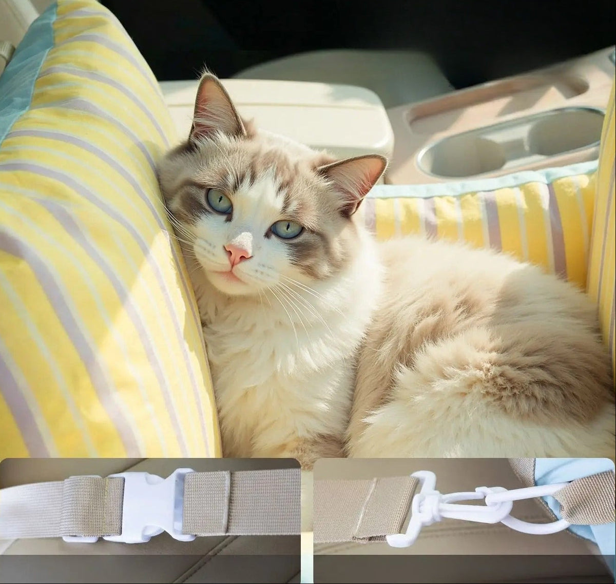 Washable Car Dog Bed – Warm Removable Travel Sleeping Pad for Small Dogs and Cats with Cozy Portable Seat Protection