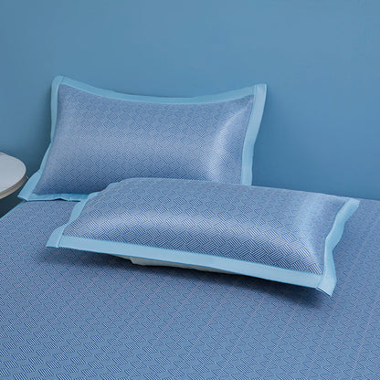 Cooling Ice Silk Mattress Pad – Carbon Fiber Summer Bed Mat with Wide Edging and Pillowcase for Cool, Comfortable Nighttime Sleep