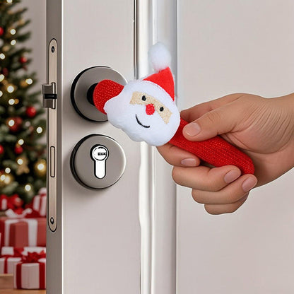 Christmas Door Handle Covers – Soft Hanging Santa and Snowman Bell Decorations for Home Entryways, Festive Accessories for Holiday Spirit