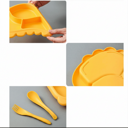 Dinosaur Baby Dinnerware Set – Cute Feeding Bowls, Plates, Forks and Spoons for Toddlers Learning Independent Eating