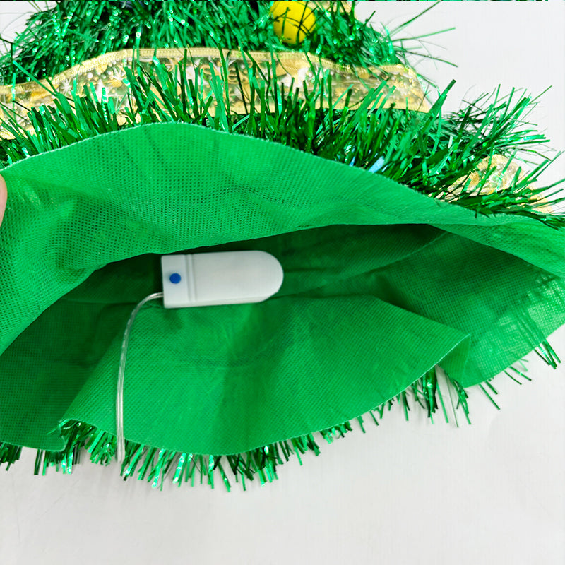 LED Light-Up Christmas Tree Ribbon Hat – Cute Luminous Santa Hat for Holiday Parties, Dress-Up Events, Christmas Photos & Festive Gifts