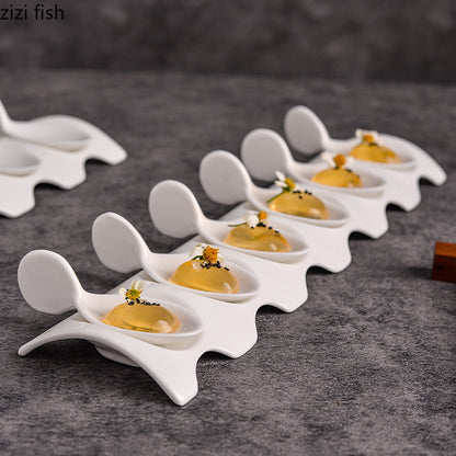 Ceramic Sushi Serving Plate – Elegant Caviar, Sashimi and Dim Sum Dish for Desserts, Snacks, Fruit, Seasonings and Stylish Dining
