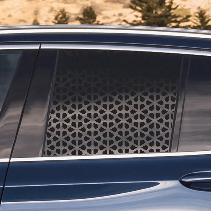 Matte Black Car Window Honeycomb Sticker – Universal Triangular Window Vinyl Decal for Stylish Exterior Decoration and Automotive Customization
