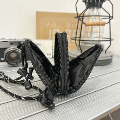 Japanese-Style Men’s Shoulder Bag – Compact Contrast Triangle Crossbody Pouch for Headphones, Keys, Workwear Outfits and Casual Everyday Carry