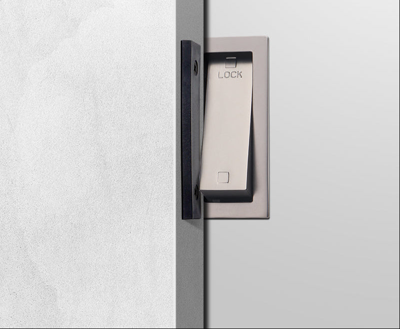 Invisible Push-Out Door Lock – Embedded Hardware Latch for Bathrooms, Barn Doors, Sliding Doors, Hidden Rooms and Minimalist Interior Security