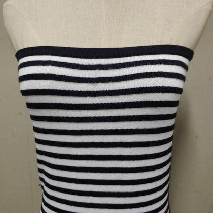 Striped Knit Strapless Maxi Dress – Sexy Backless A-Line Summer Gown for Women, Holiday Parties, Vacations and Chic Streetwear Styling