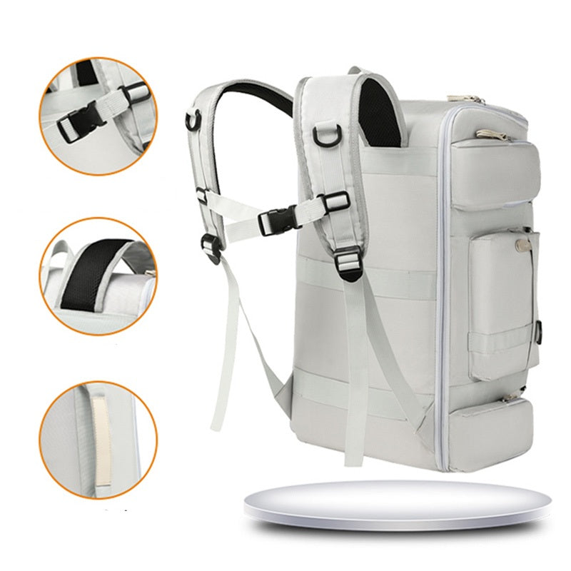 Multi-Compartment Travel & Business Backpack – Large-Capacity Bag with Wet/Dry Separation, USB Port, and Padded Shoulder Straps