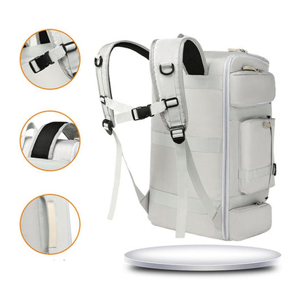 Multi-Compartment Travel & Business Backpack – Large-Capacity Bag with Wet/Dry Separation, USB Port, and Padded Shoulder Straps