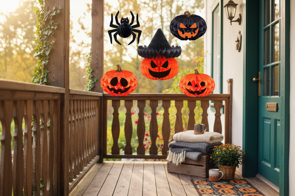Foldable Bat Paper Lantern – Classic Halloween Hanging Decoration for Indoor and Outdoor Parties, Haunted Displays and Spooky Holiday Atmosphere