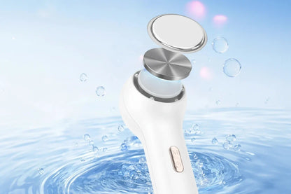 Hot Cold Facial Beauty Device – Rechargeable Red Blue Light Massager with Cooling and Warming Modes for Portable At-Home Skin Care