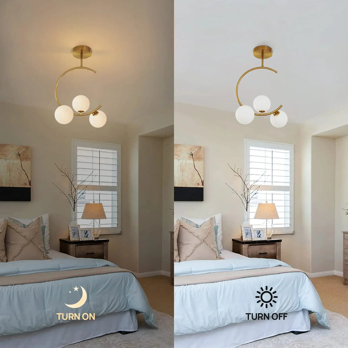 Glass Ball Ceiling Chandelier – Luxury Gold Pendant Light for Living Room, Bedroom and Hallway Decor