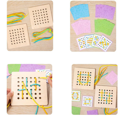 Double Battle Rope Threading Game – Pattern-Matching Educational Toy for Kids with Hand-Eye Coordination, Fine Motor Practice and Competitive Play
