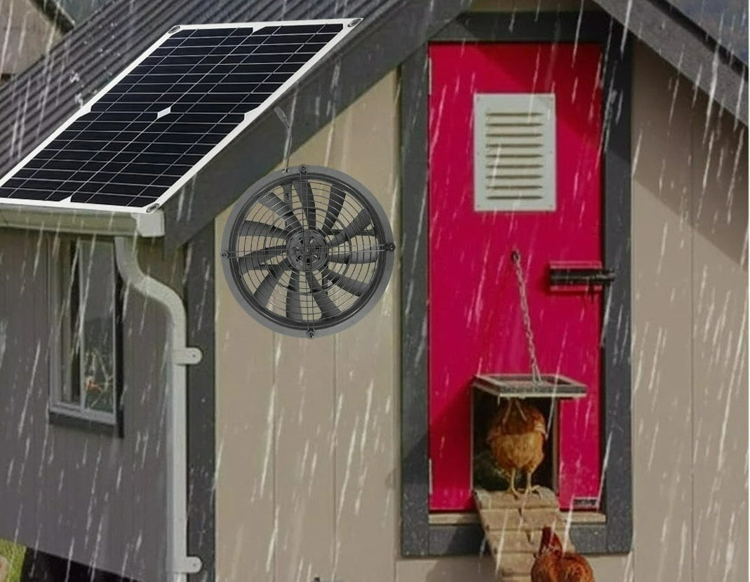 Solar Exhaust Fan Kit – 6-Inch Weatherproof Energy-Saving Ventilation for Greenhouses, RVs, Chicken Coops, Sheds and Dog Houses